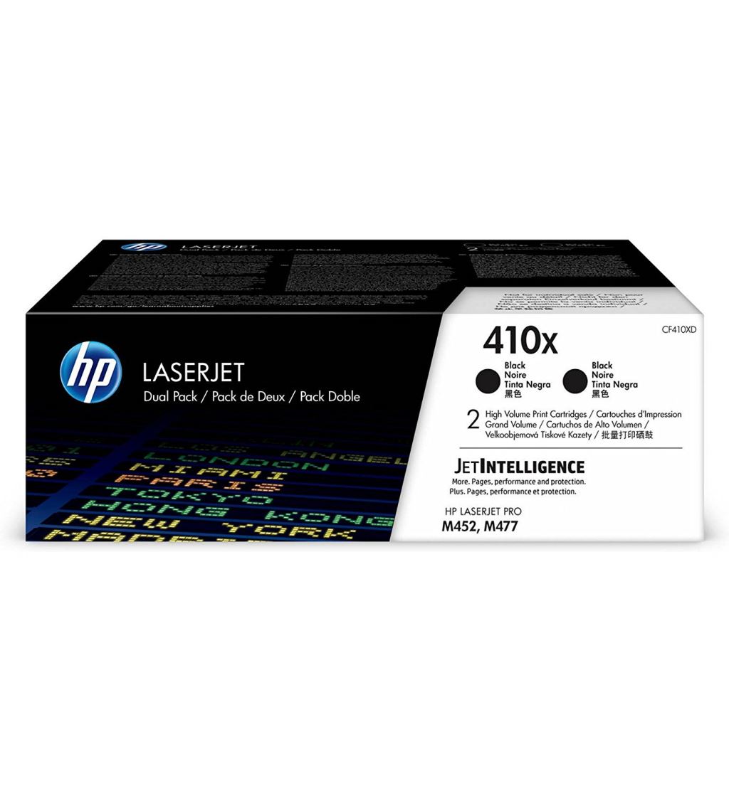 HP 410X 2 darabos nagy kapacitású LaserJet tonerkazetta fekete (CF410XD) HP 410X 2 darabos nagy kapacitású LaserJet tonerkazetta fekete (CF410XD)