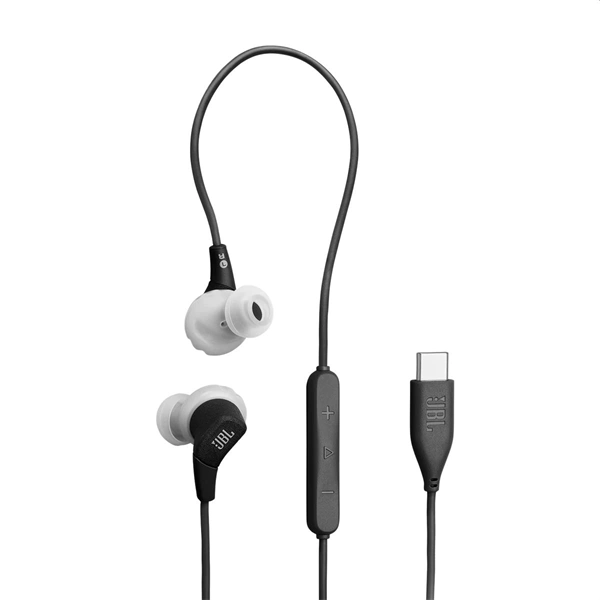 JBL Endurance Run 3 USB-C vezetékes mikrofonos  sport fülhallgató Fekete-szürke