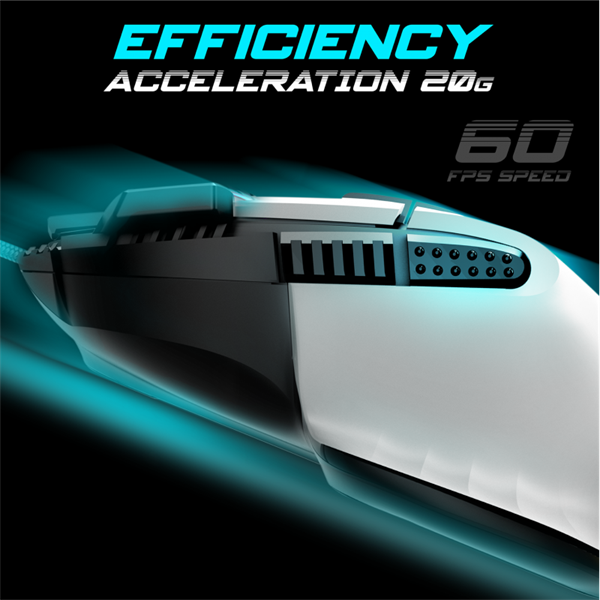 Spirit of Gamer  PRO-M5 Arctic  Optikai 12800DPI  8 gomb Egér Fehér 
