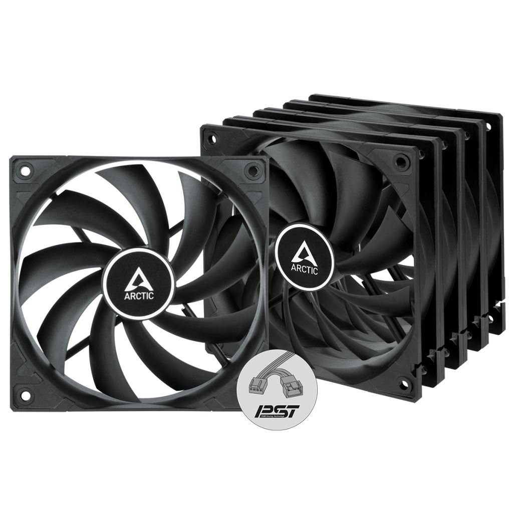 Arctic F12 PWM PST ház hűtő ventilátor 5db fekete ACFAN00250A Arctic F12 PWM PST ház hűtő ventilátor 5db fekete ACFAN00250A