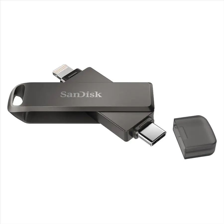 Pen Drive 64GB Type-C / Lightning SanDisk iXpand Flash Drive Luxe fekete (SDIX70N-064G-GN6NN / 186552) Pen Drive 64GB Type-C / Lightning SanDisk iXpand Flash Drive Luxe fekete (SDIX70N-064G-GN6NN / 186552)