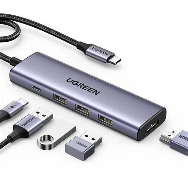 UGREEN Revodok 5-in-1 4K HDMI USB-C Hub mit 3x USB-A 3.0 Szürke