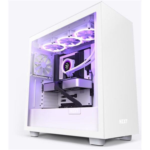 NZXT H7 táp nélküli ablakos ház matt fehér (CM-H71BW-01)