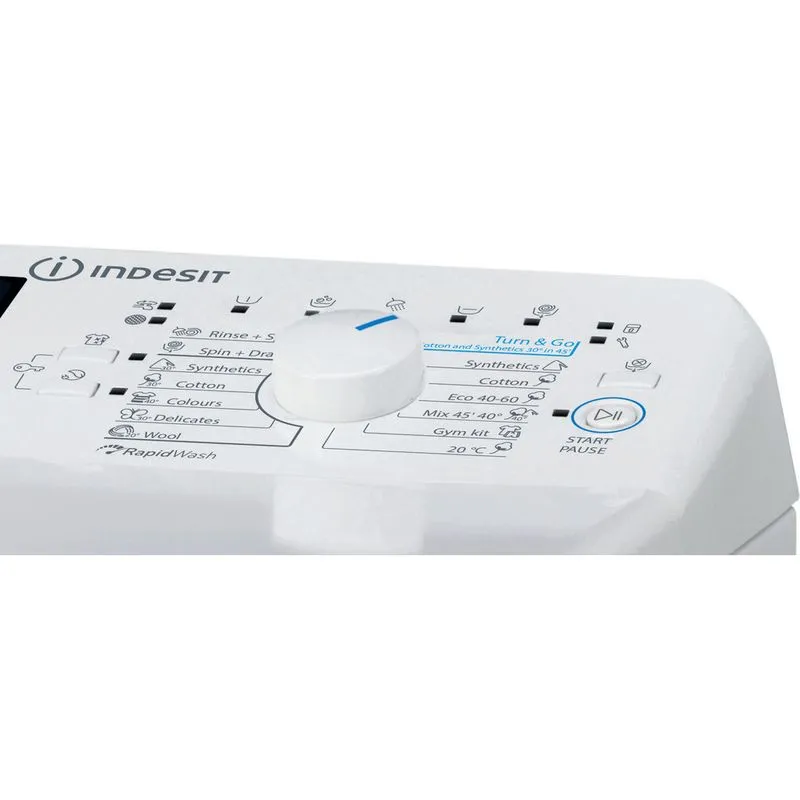 Indesit BTW B7220P EU/N Felültöltős keskeny mosógép - 7kg, 1200 ford./perc, E Energiaosztály, Extra Mosás opció 