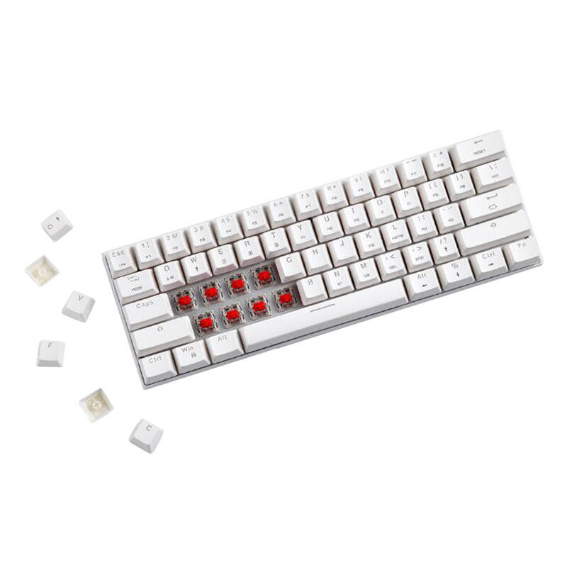 Wireless mechanical keyboard Motospeed SK62 White (red switch)