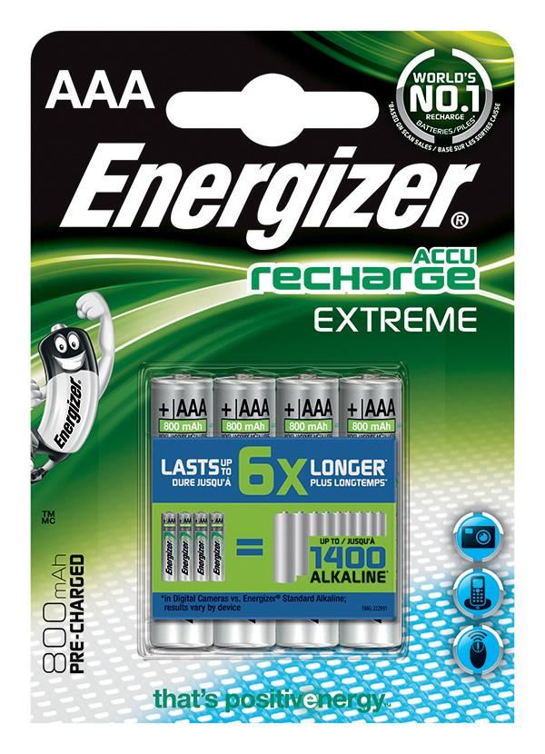 Energizer Extreme 800 mAh AAA akkumulátor (4db/csomag) (7638900350012) Energizer Extreme 800 mAh AAA akkumulátor (4db/csomag) (7638900350012)