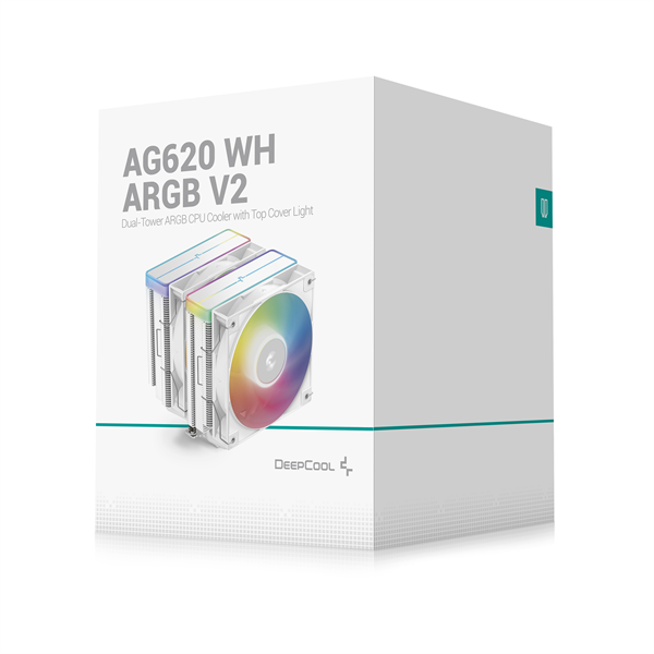 DeepCool AG620 WH ARGB V2  29,4 dB max, 115,32 m3/h 12cm  PWM CPU Cooler   Fehér 