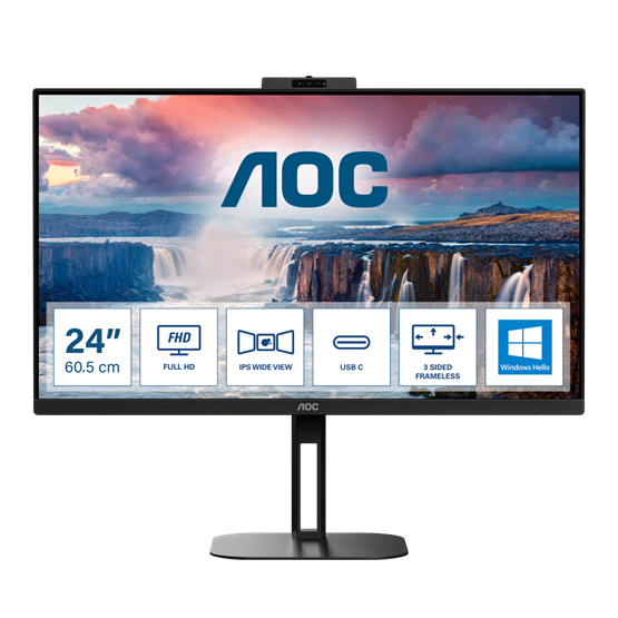 AOC 23,8" 24V5CW/BK  IPS WLED Monitor