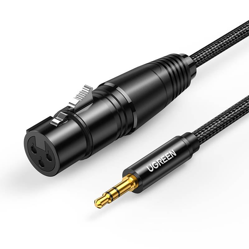 UGREEN AV182 XLR anya- jack apa, 3.5mm, kábel, 2m, fekete (20244) UGREEN AV182 XLR anya- jack apa, 3.5mm, kábel, 2m, fekete (20244)