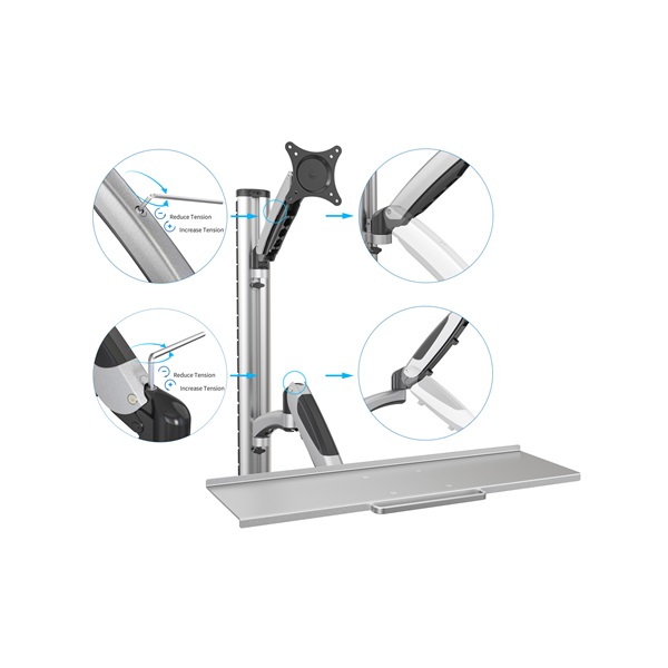 Digitus karos monitor állvány billentyűzet tartóval 17-27" 8kg (DA-90354)