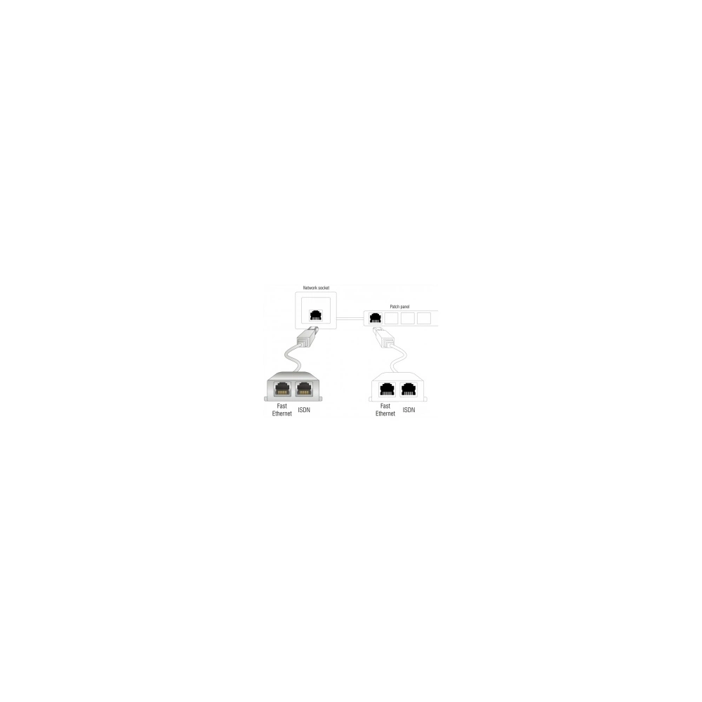 Delock RJ45 Port duplázó 1 RJ45 dugó > 2 RJ45 jack (1x Ethernet, 1x ISDN)
