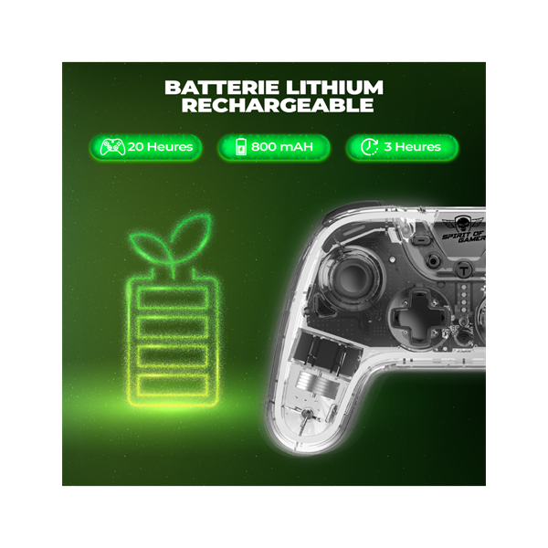 Spirit of Gamer Gamepad Vezeték Nélküli   Pulse Bluetooth   Vibration PC/iOS/Android kompatibilis Fekete-kék 