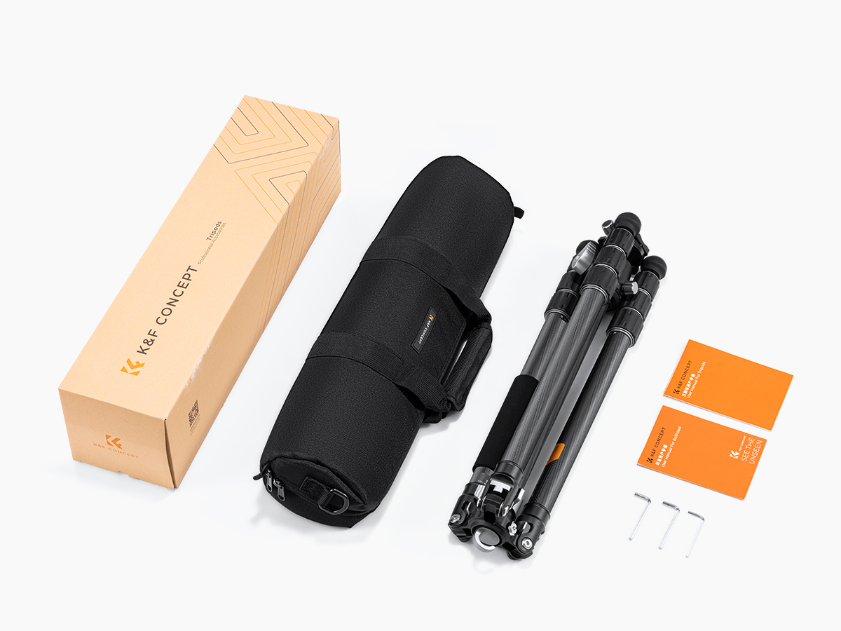 K&F Concept X284C4+BH-36 karbon állvány + monopod 172cm magasság  16kg teherbírás