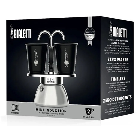 Bialetti 7310 MINI EXPRESS 2 személyes szett kotyogós kávéfőző Fekete-inox