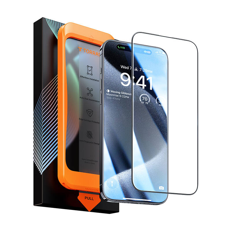 Edzett üveg iPhone 15 Torras InstaII Master iPhone 15-hez Edzett üveg iPhone 15 Torras InstaII Master iPhone 15-hez