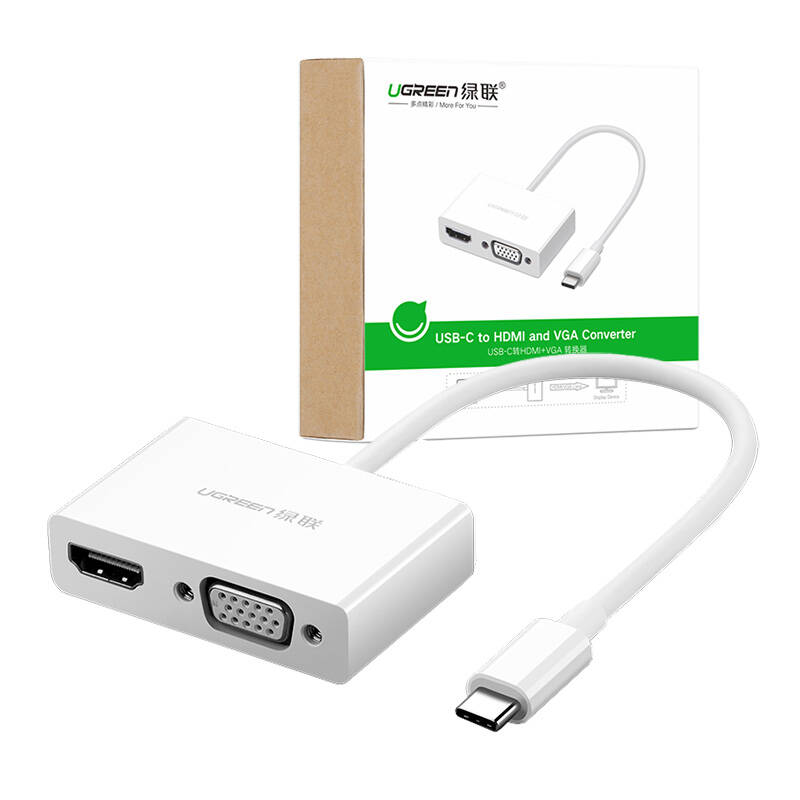 USB-C to HDMI + VGA Adapter UGREEN MM123 (white) USB-C to HDMI + VGA Adapter UGREEN MM123 (white)