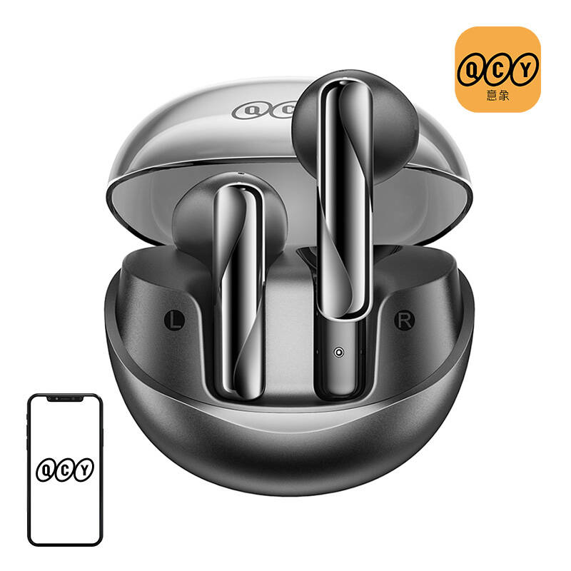 TWS QCY AilyBuds Clear T32 Headset Fekete