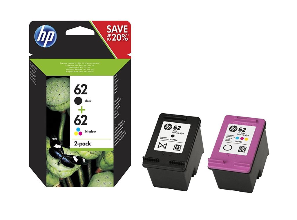 HP N9J71AE 2 darabos tintapatron fekete/háromszínű (62) HP N9J71AE 2 darabos tintapatron fekete/háromszínű (62)