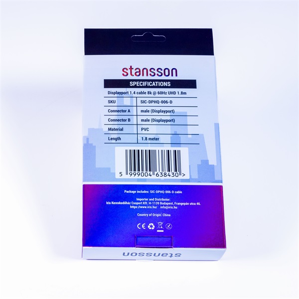 Stansson 1,8m Displayport Kábel