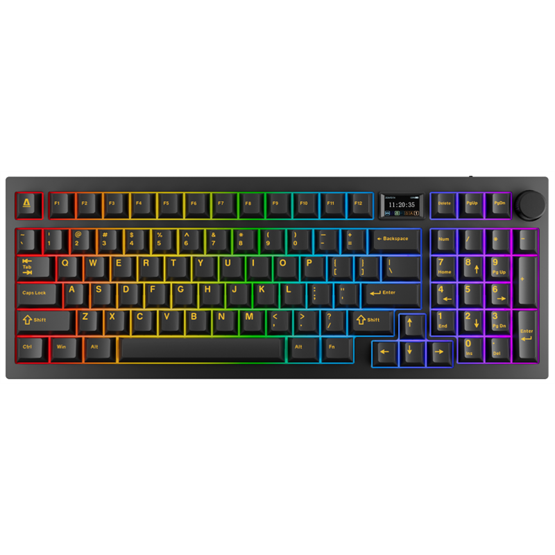 AVAX GM03 PRO 98% Gasket RGB tri-mode mechanikus billentyűzet Gateron barna switch AVAX GM03 PRO 98% Gasket RGB tri-mode mechanikus billentyűzet Gateron barna switch