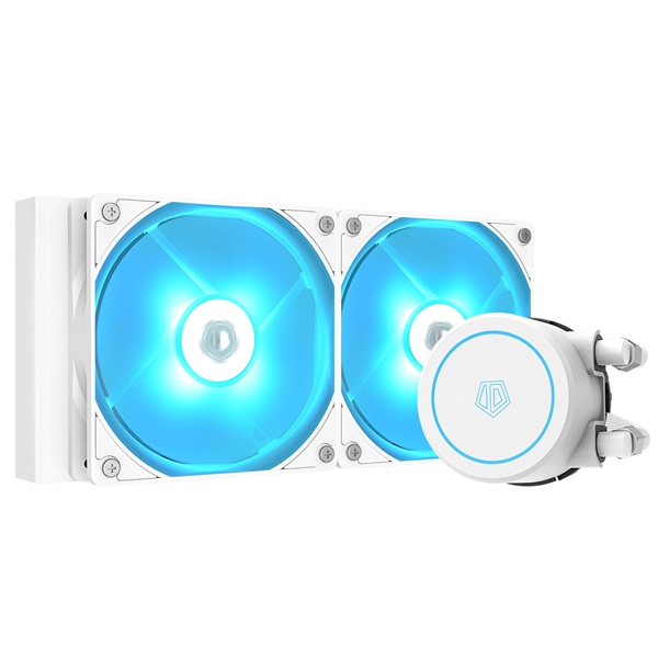 ID-Cooling    AURAFLOW X 240 EVO SNOW  2x12cm RGB LED CPU Water Cooler