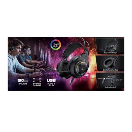 Genius HS-GX580U  Gamer headset Fekete