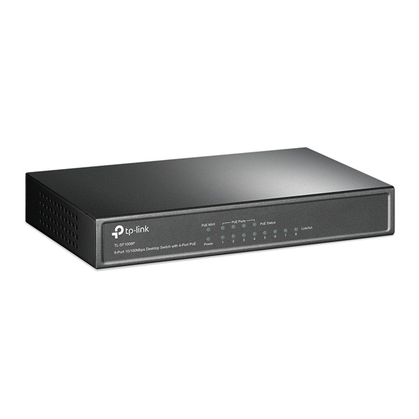 TP-Link TL-SF1008P 10/100Mbps 8 portos POE switch 4 PoE porttal TP-Link TL-SF1008P 10/100Mbps 8 portos POE switch 4 PoE porttal