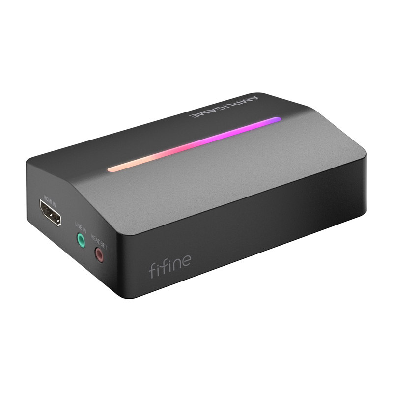 Fifine V3 HDMI USB-A rögzítőkártya Fekete