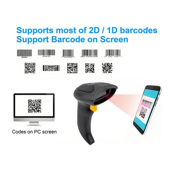 EQuip Wireless 2D Dual Mode 2.4GHz + Bluetooth Vonalkódolvasó Fekete