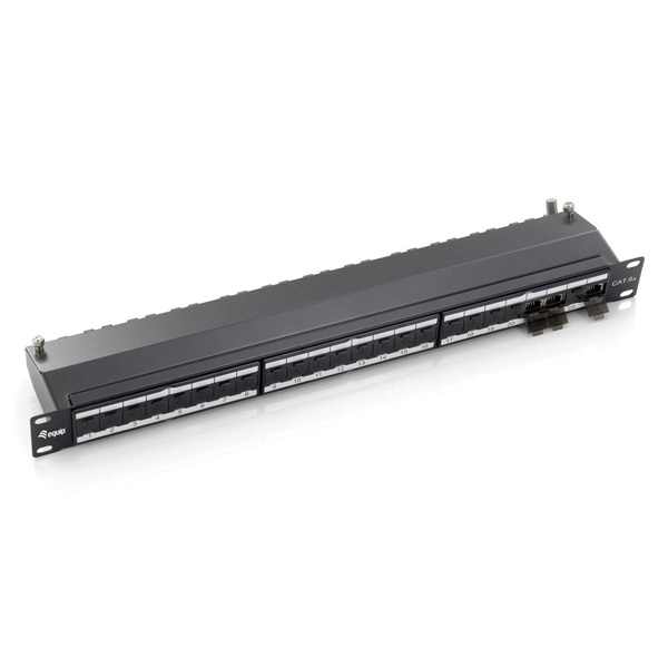 Equip 326624 24 port Cat6A 1U árnyékolt Patch panel Fekete Equip 326624 24 port Cat6A 1U árnyékolt Patch panel Fekete