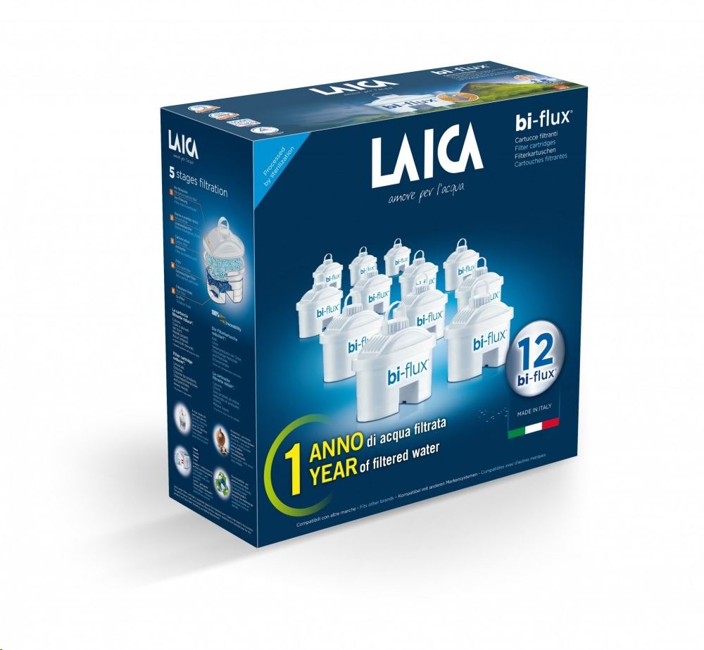Laica Bi-Flux univerzális vízszűrőbetét 12db /F12MES0/ - 1 évre elegendő szűrőbetét csomag! Laica Bi-Flux univerzális vízszűrőbetét 12db /F12MES0/ - 1 évre elegendő szűrőbetét csomag!