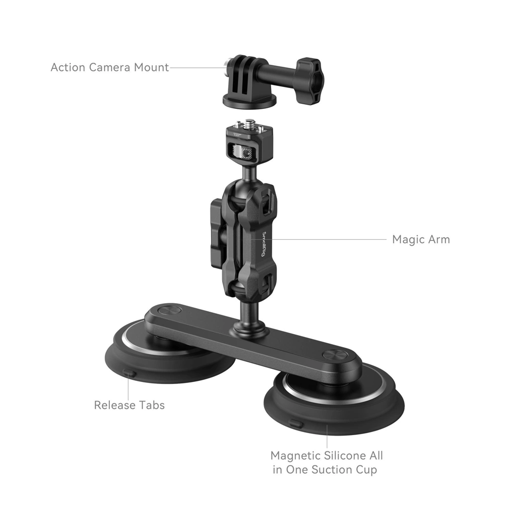 SmallRig Dual Magnetic Suction Cup Mounting Support Kit for Action Cameras 4467 SmallRig Dual Magnetic Suction Cup Mounting Support Kit for Action Cameras 4467