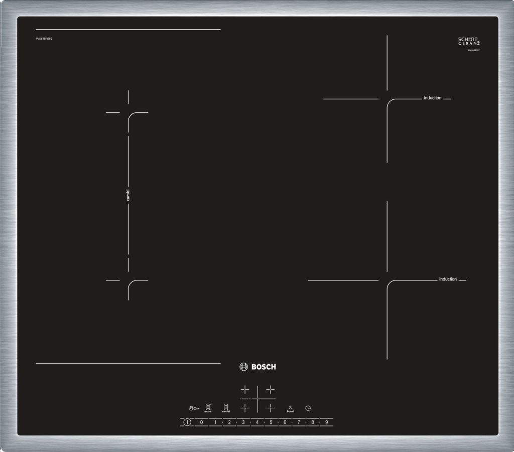 Bosch PVS645FB5E beépíthető önálló indukciós üvegkerámia főzőlap