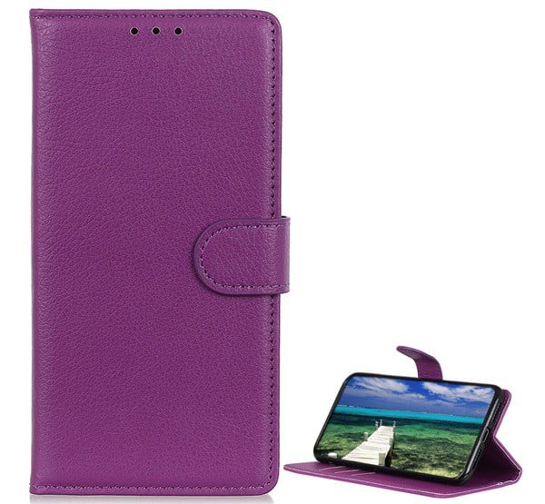 Tok álló, bőr hatású (FLIP, oldalra nyíló, asztali tartó funkció, prémium) LILA [Samsung Galaxy S22 Ultra 5G (SM-S908)]