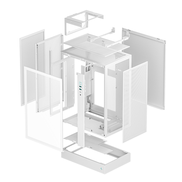 DeepCool Számítógépház - CH170 PLUS WH (Micro-ATX/Mini-ITX, 2xUSB3.0, Type-C, fehér)