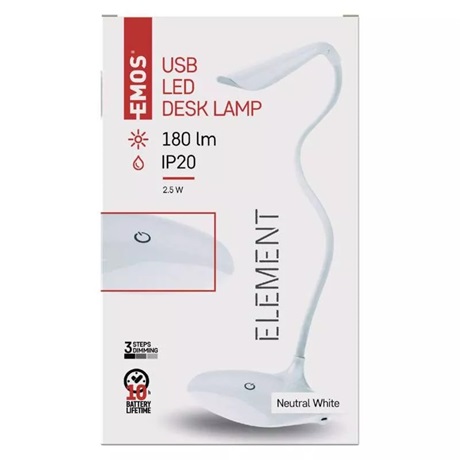 Emos Z7592W LED ASZTALI LÁMPA DIMM. 180LM, FEHÉR
