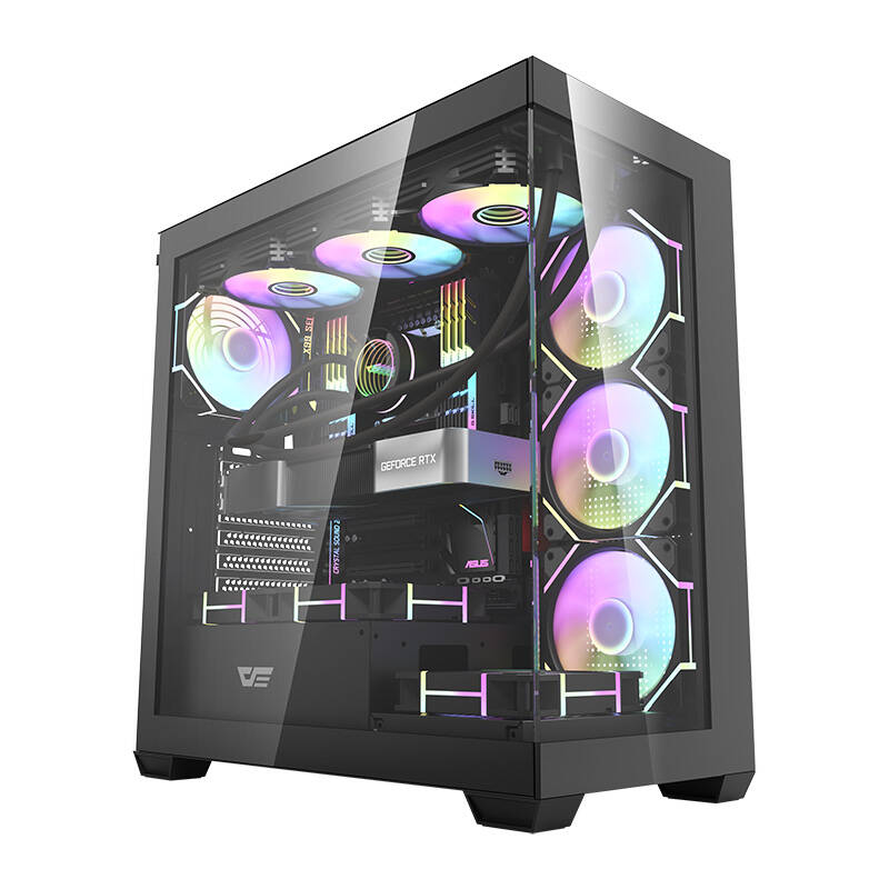 Darkflash DS900 Számítógépház Fekete + 7 ARGB fans Darkflash DS900 Számítógépház Fekete + 7 ARGB fans
