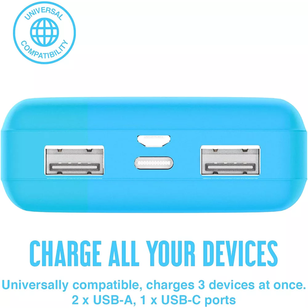 JUICE UNIVERZÁLIS HORDOZHATÓ, ASZTALI AKKUMULÁTOR TÖLTŐ - ECO 3 POWER BANK - 2XUSB +TYPE-C - 10.000 MAH - VILÁGOS KÉK JUICE UNIVERZÁLIS HORDOZHATÓ, ASZTALI AKKUMULÁTOR TÖLTŐ - ECO 3 POWER BANK - 2XUSB +TYPE-C - 10.000 MAH - VILÁGOS KÉK