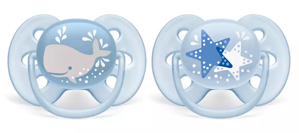 Philips SCF223/03 Avent ultra soft játszócumi 2db bálnás,csillagos