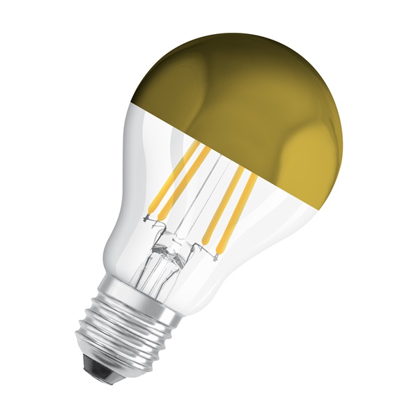 Osram Star üveg búra 6,5W 700lm 2700K E27 arany tetőtükrös LED körte izzó