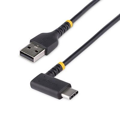 Startech.com USB-A - USB Type-C (hajlított) adat- és töltőkábel 1m fekete (R2ACR-1M-USB-CABLE)