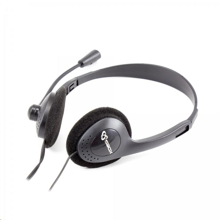Sbox HS-201 mikrofonos fejhallgató fekete