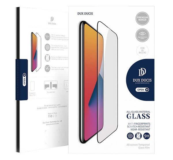DUX DUCIS képernyővédő üveg (2.5D full glue, teljes felületén tapad, tokbarát, karcálló, 0.3mm, 9H) FEKETE [Apple iPhone 12 Pro Max]