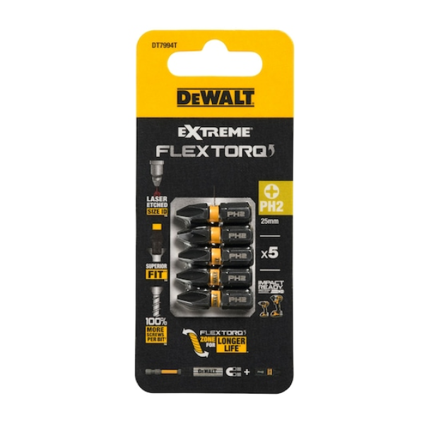 DEWALT Bithegy  PH2  25mm FLEXTORQ 5db csavarhúzó