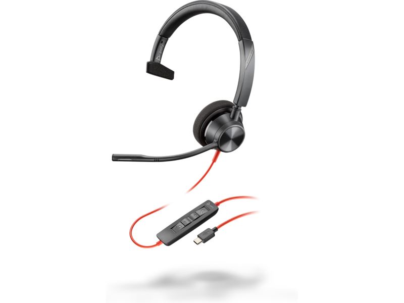 Poly Blackwire 3310 USB-C mono headset + USB-C/A adapter (8X215AA)