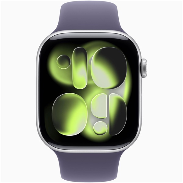 Apple Watch S11 GPS 46mm ezüst alutok, lila sport M/L