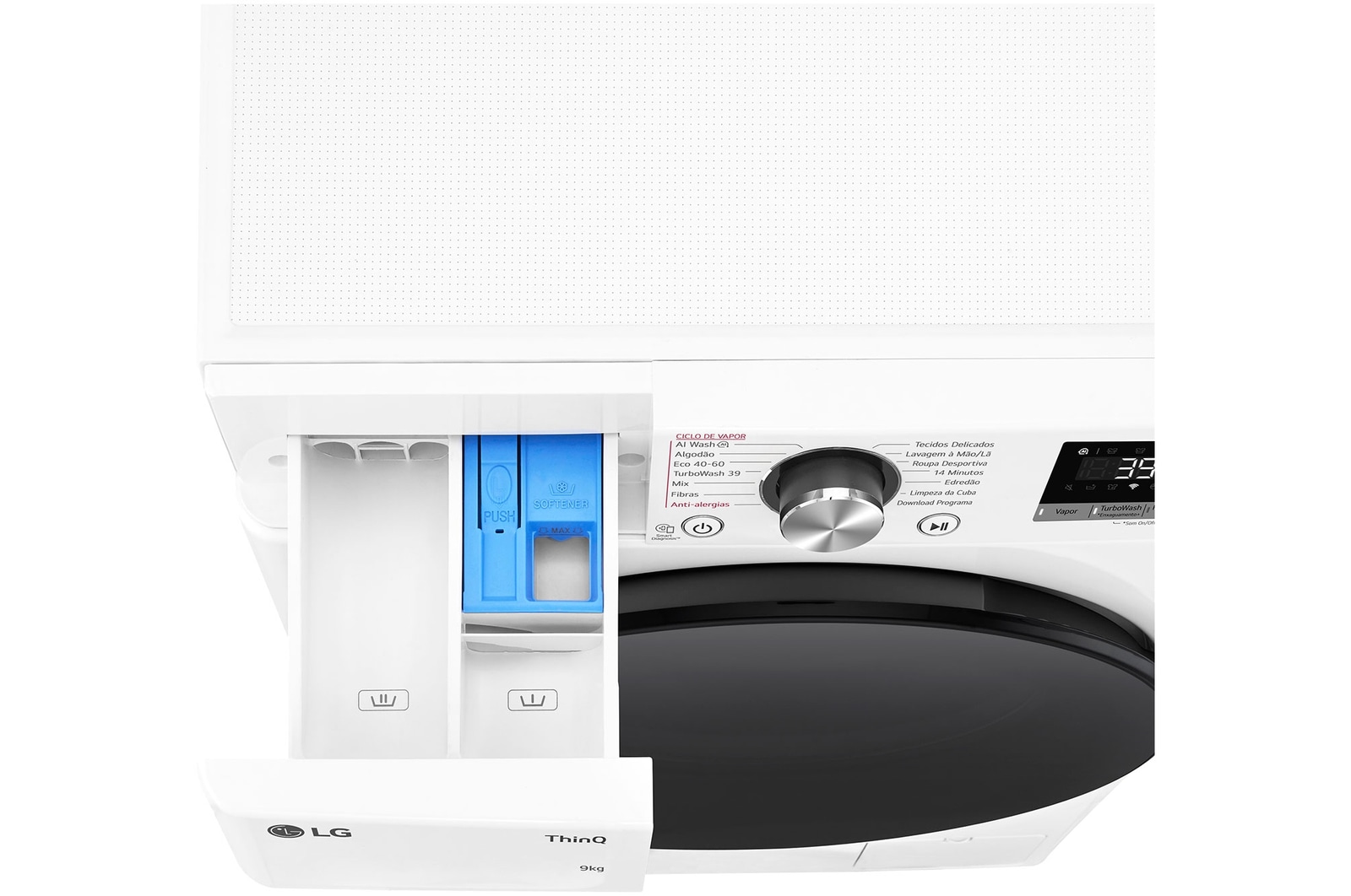 LG F2WR709S2W Elöltöltős keskeny mosógép – 9 kg, 1200 ford./perc, A Energiaosztály, Gőz funkció, WiFi
