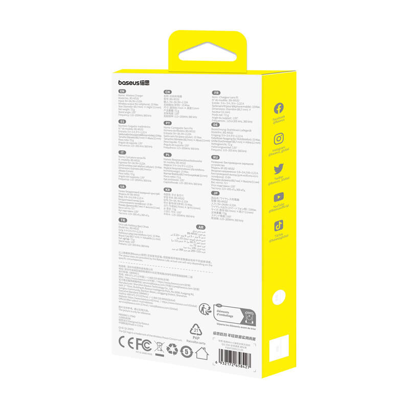 Baseus Simple Mini4 15W töltőállvány Fekete 
