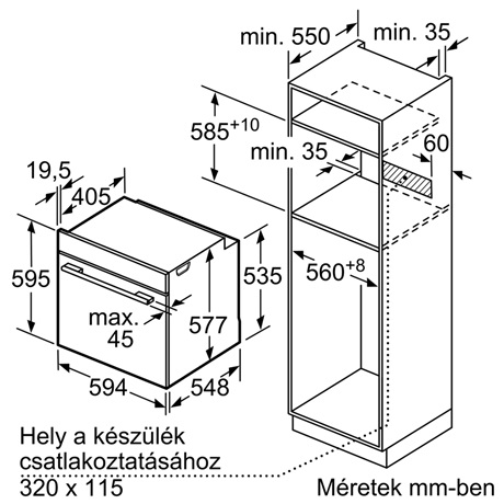 Bosch HBG6750S1 SÜTŐ BEÉPÍTHETŐ ELEKTROMOS