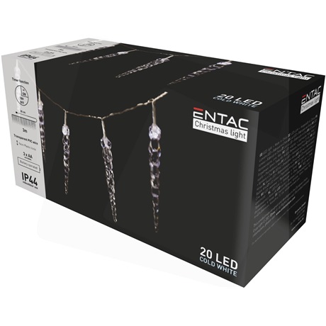 Entac ECL-I20CW16 KARÁCSONYI FÜZÉR IP44 JÉGCSAP 20 LED 16 CM JÉGCSAP DESIGN